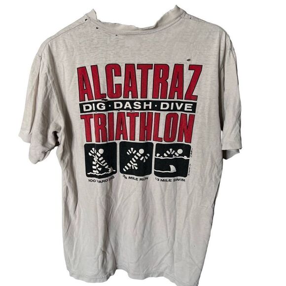 VTG San Francisco Alcatraz Triathlon T Shirt Large - Picture 1 of 4